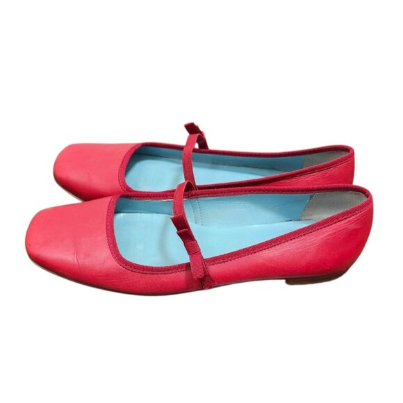 Frances Valentine Jude Mary Jane Flat Red Leather Womens Size 7.5 B - Picture 7 of 14